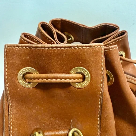 Brown Leather Drawstring Bag - Picture 7 of 13